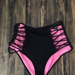 PINK High waist criss cross swimsuit bottom